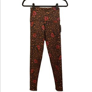 Onzie Flow Highrise Basic Midi Leopard Floral XS Leggings Pants
